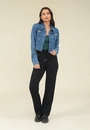 Jaqueta Jeans Cropped Barra Desfiada