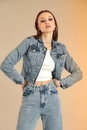 Jaqueta Jeans Cropped Barra Desfiada