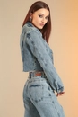Jaqueta Jeans Cropped Barra Desfiada