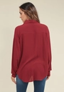 Camisa Crepe Manga Longa Barra Arredondada