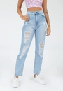 Calça Jeans Mom Destroyed