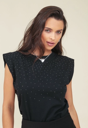 Blusa Muscle Tee Com Hot Fix Em Meia Malha