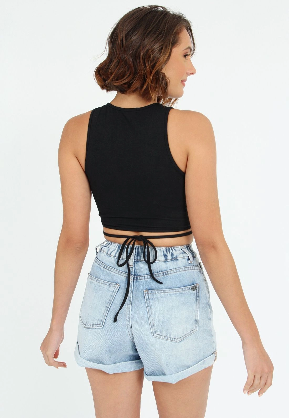 Blusa Sem Manga Amarração