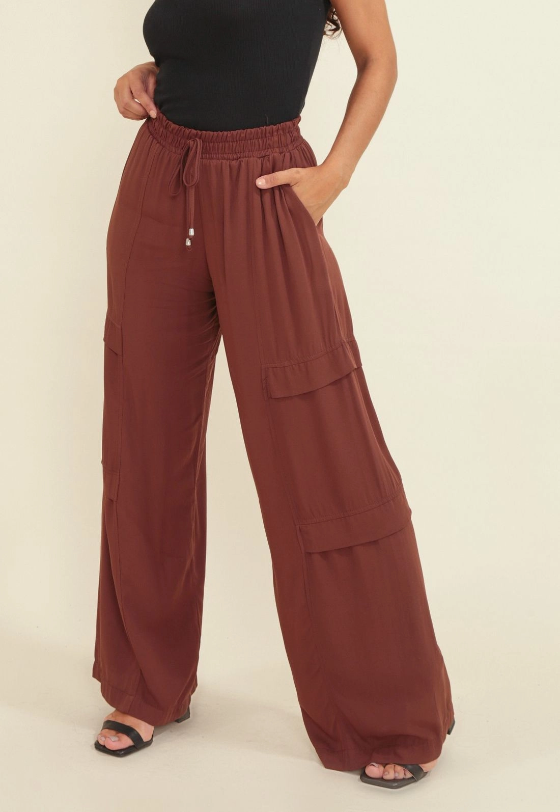 Calça Viscose Twill Pantalona Recorte