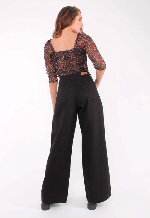 Calça Sarja Pantalona Preta