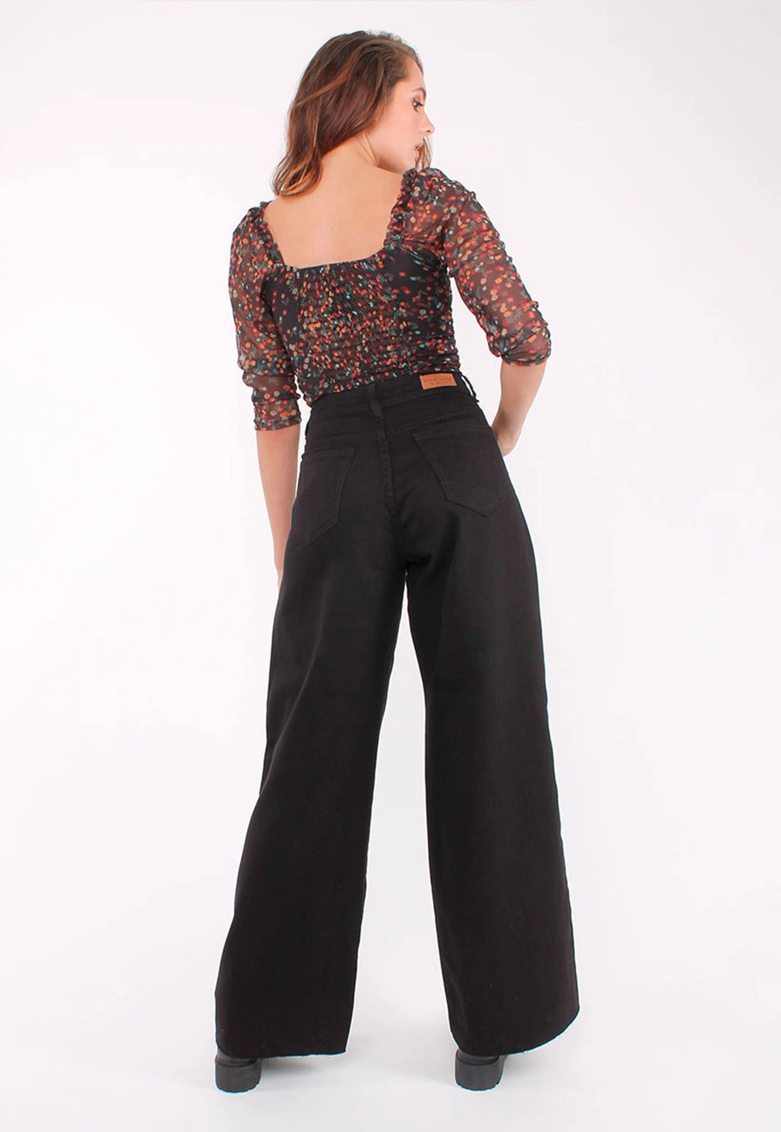 Calça Sarja Pantalona Preta