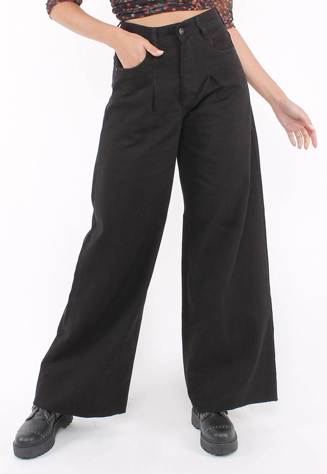 Calça Sarja Pantalona Preta