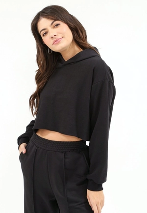 Cropped Moletom Manga Longa Capuz