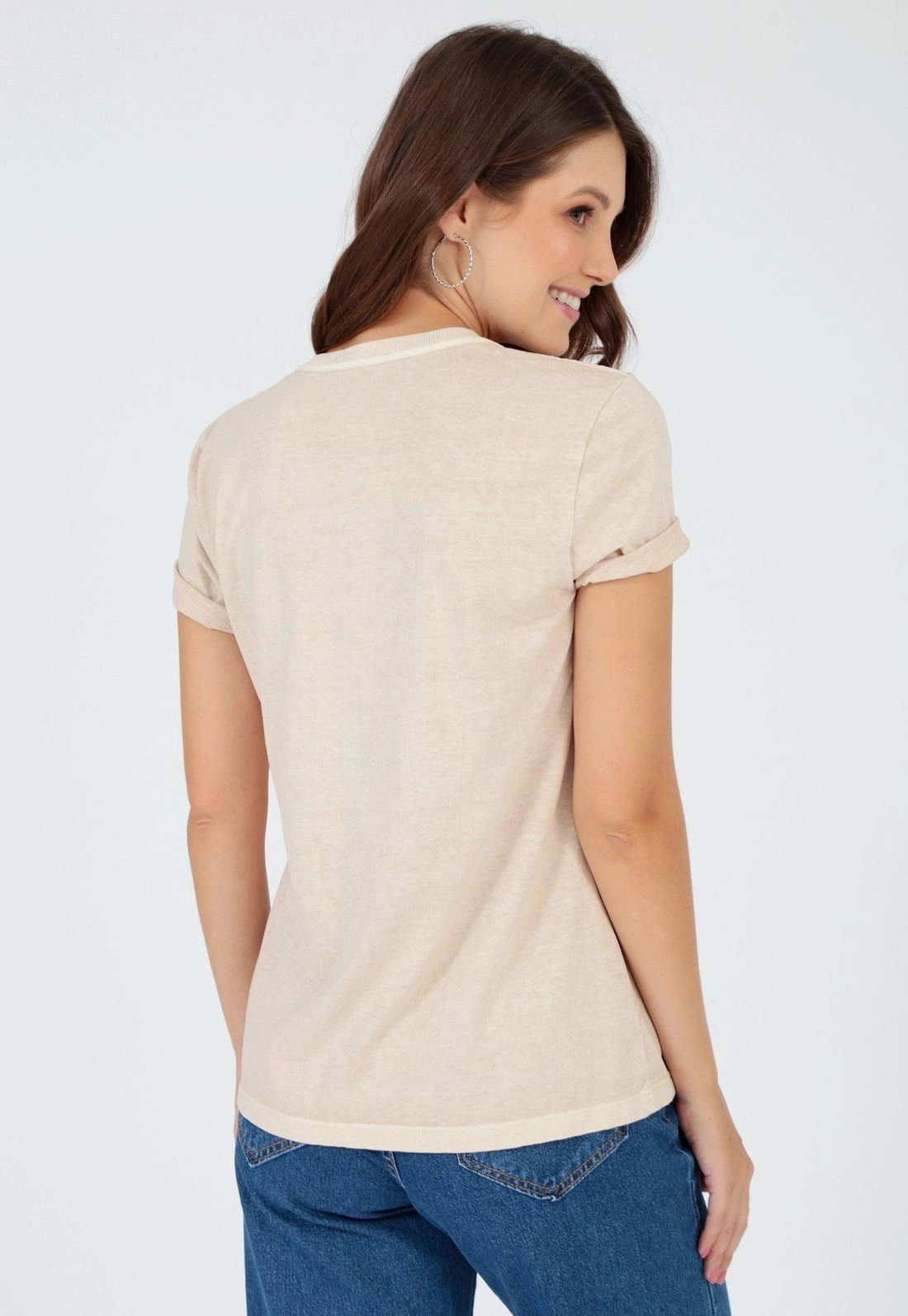 Blusa T-Shirt Manga Curta Flores