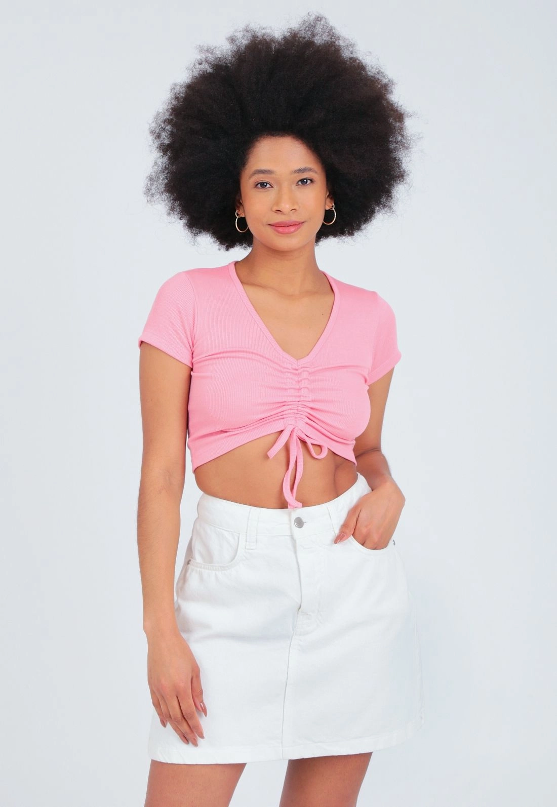 Blusa Ribana Manga Curta Puxador