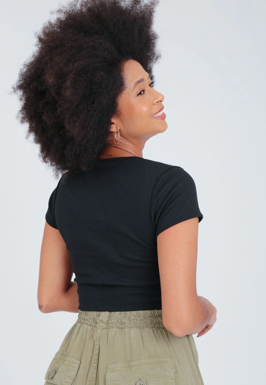 Blusa Ribana Manga Curta Puxador