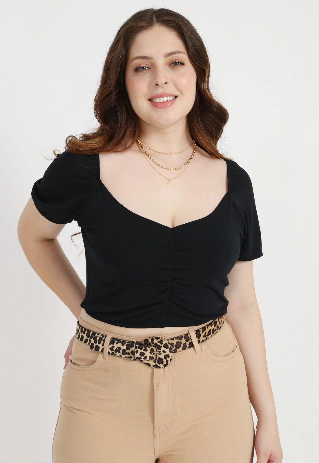 Blusa Cropped Decote Franzido