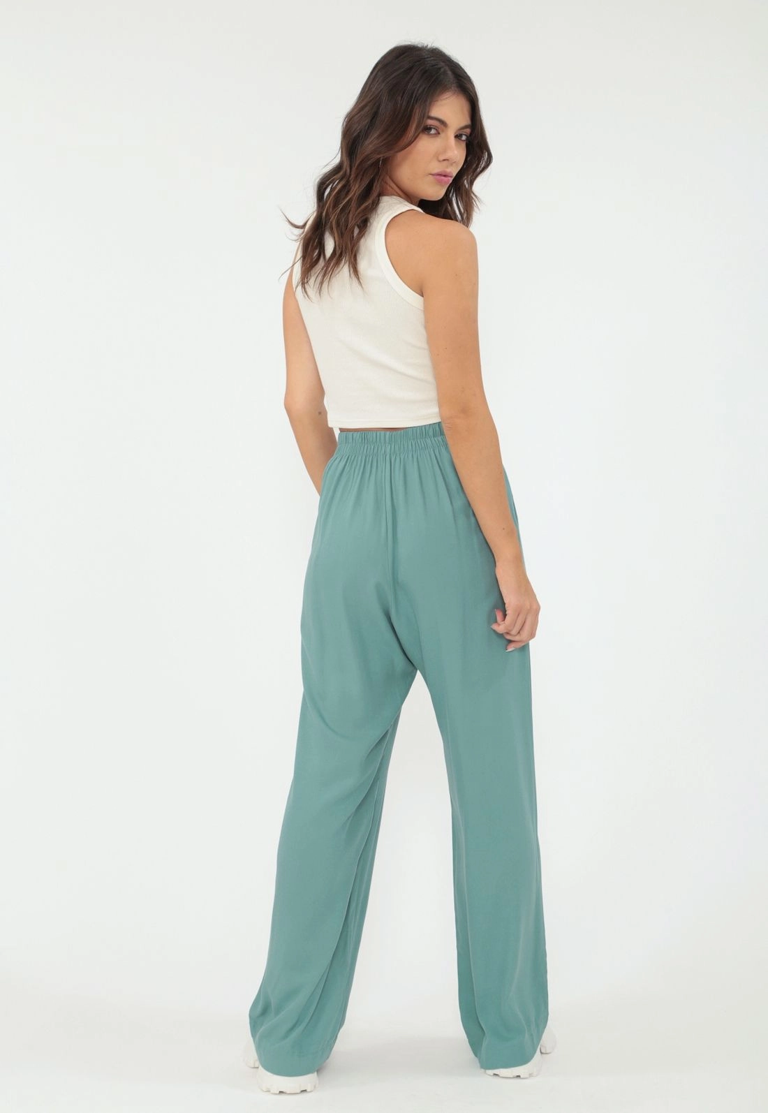 Calça Viscose Twill Wide Leg