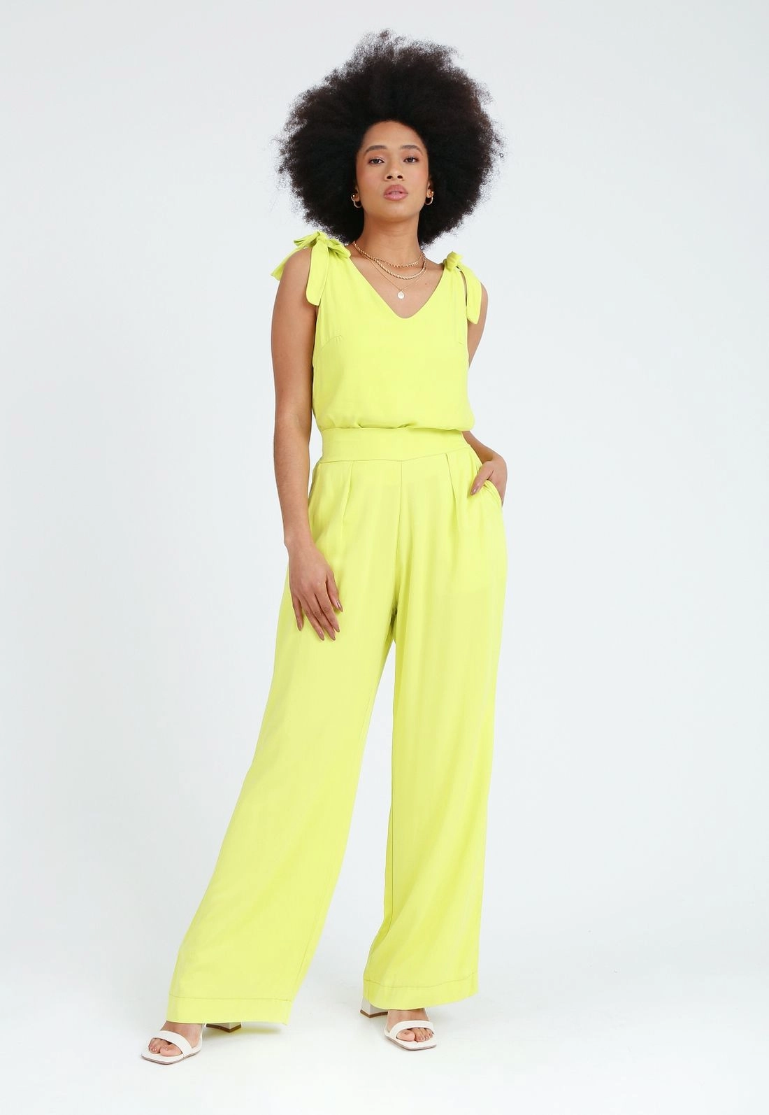 Calça Viscose Twill Wide Leg