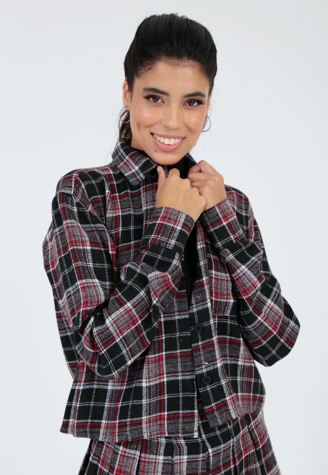 Camisa Cropped Flanela Xadrez P
