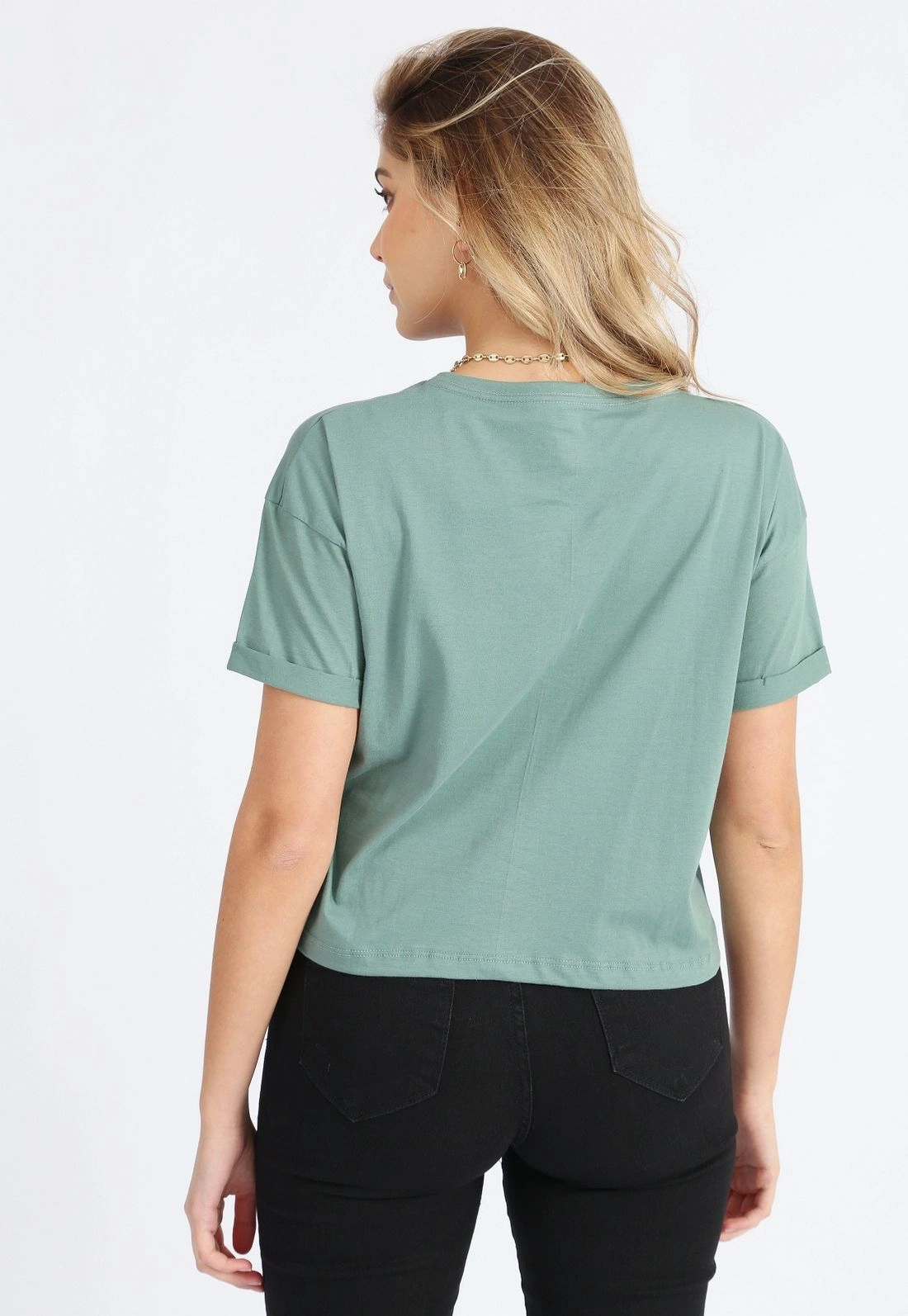 Blusa T-Shirt Manga Curta Bolso