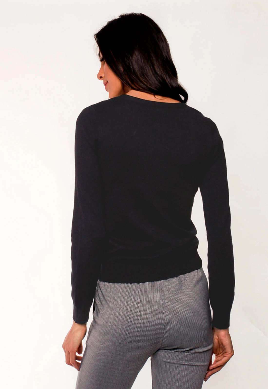 Blusa Tricô Decote V Básica