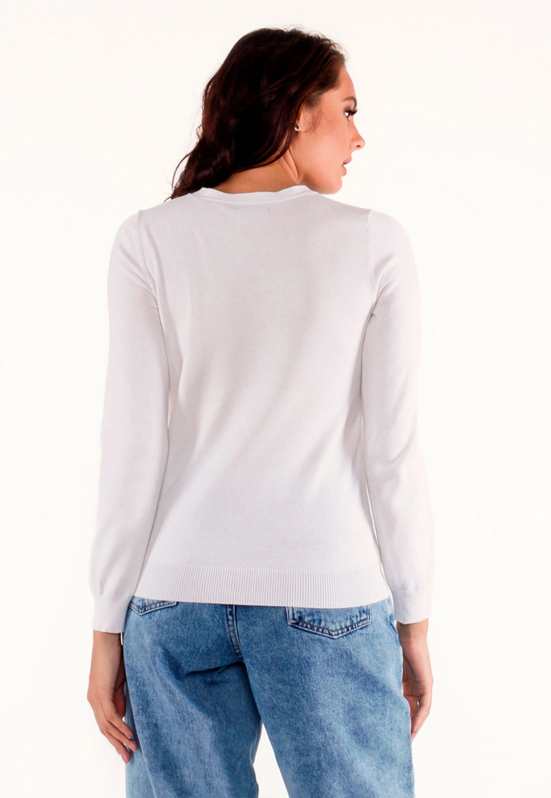 Blusa Tricô Decote V Básica