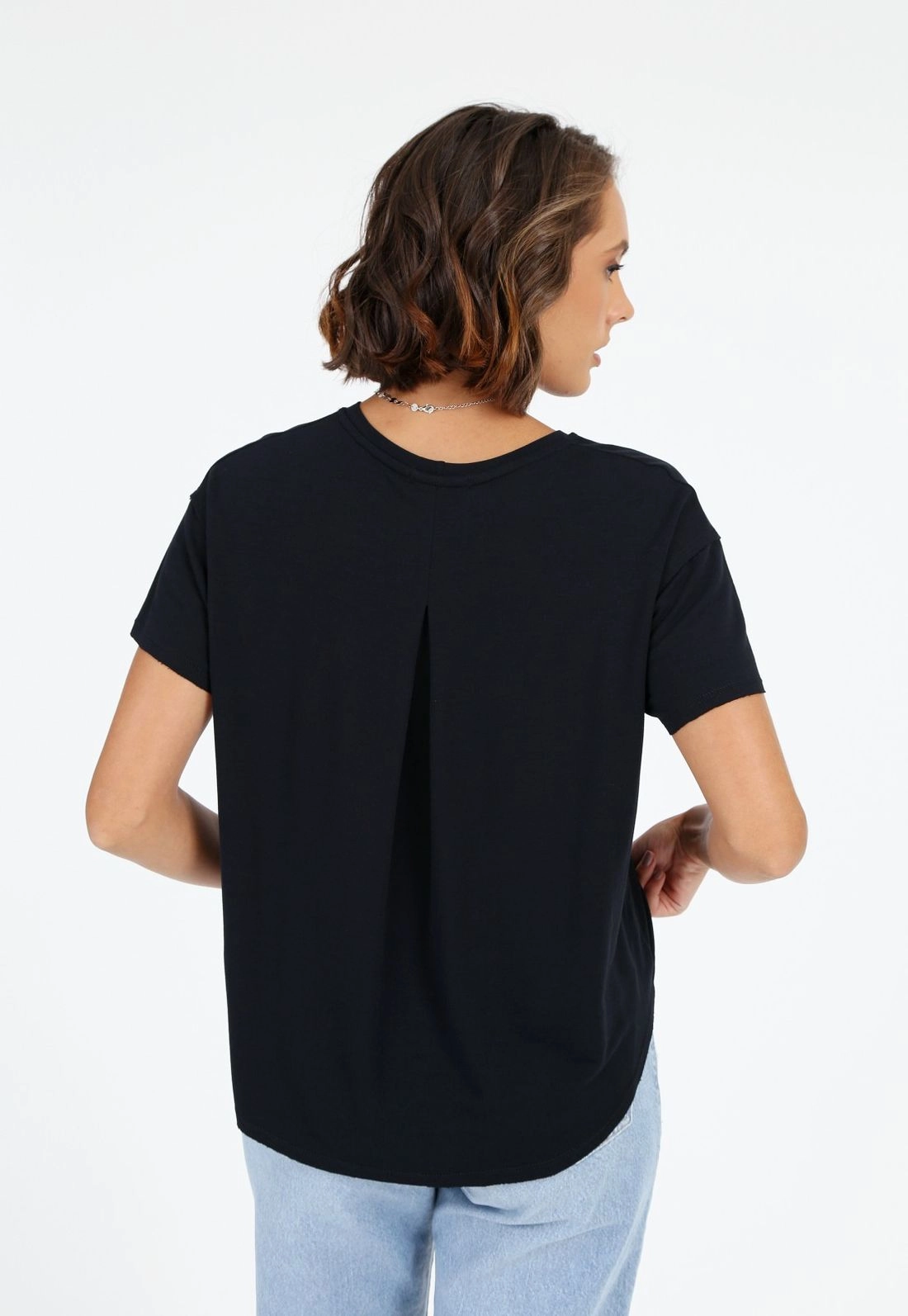 Blusa Moletinho Manga Curta Prega