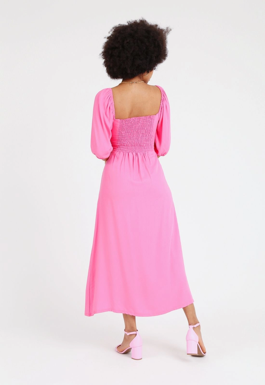 Vestido Midi Decote Quadrado