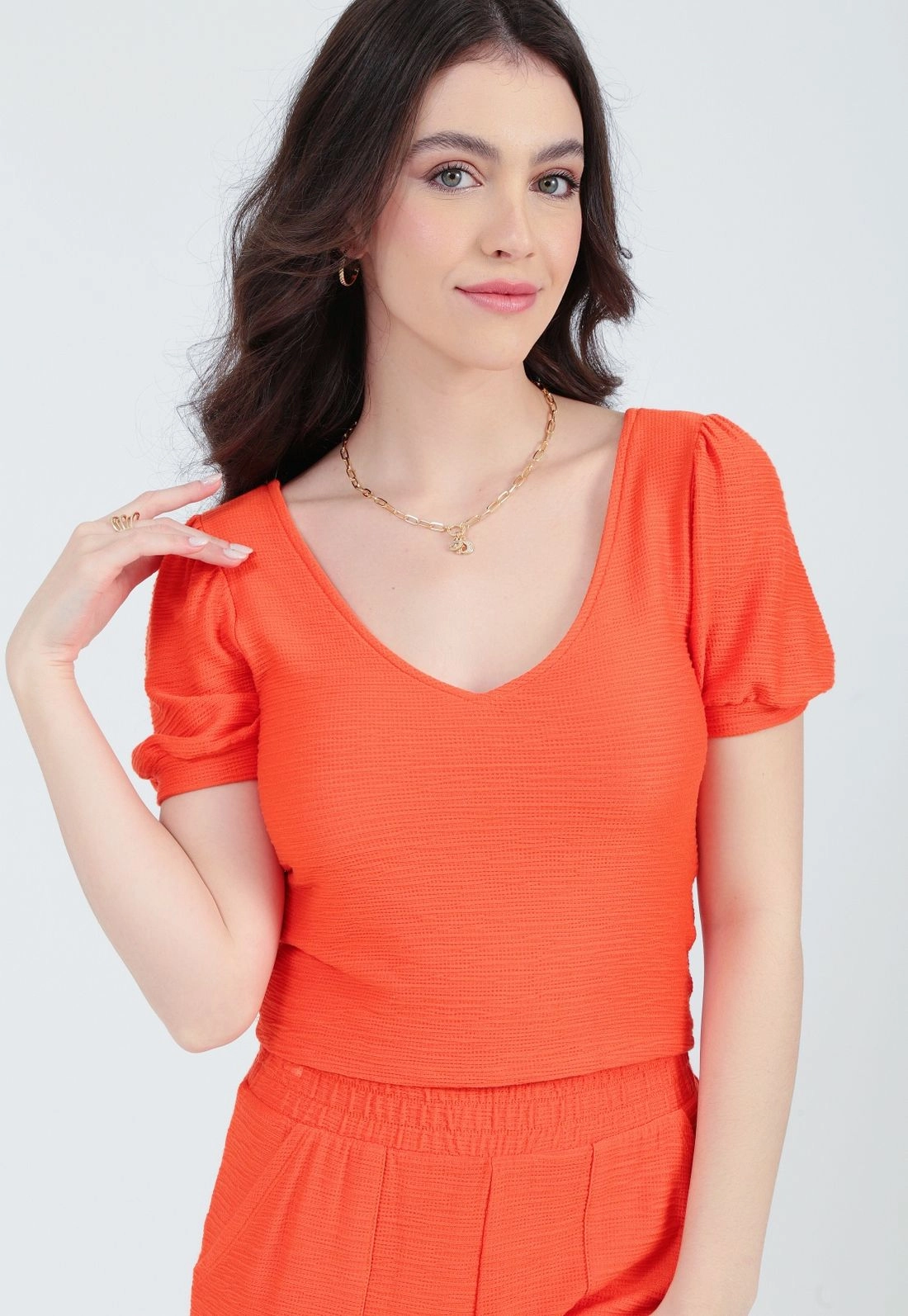 Blusa Malha Manga Curta Princesa
