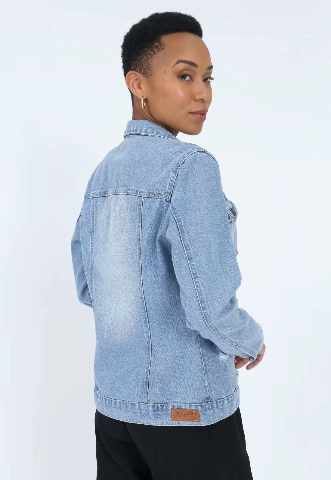 Jaqueta Jeans Azul Puídos