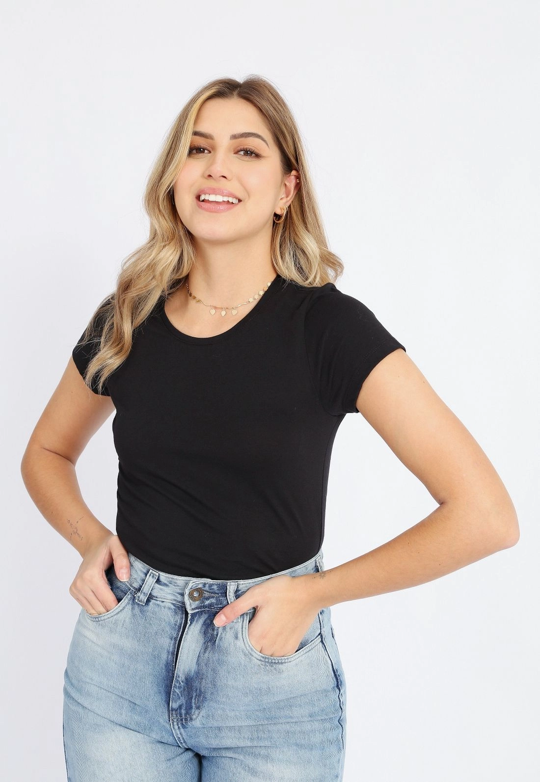 Blusa T-Shirt Decote Redondo