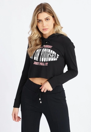 Blusa Cropped Moletinho Capuz