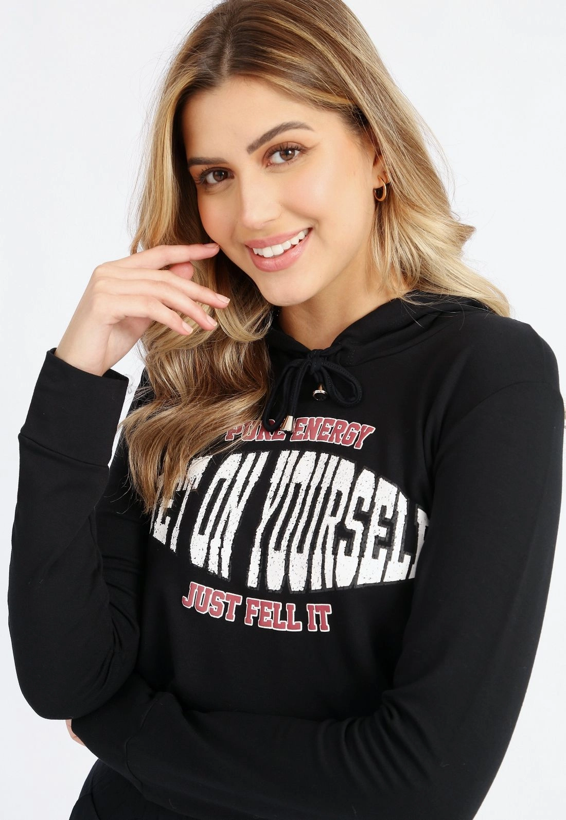Blusa Cropped Moletinho Capuz