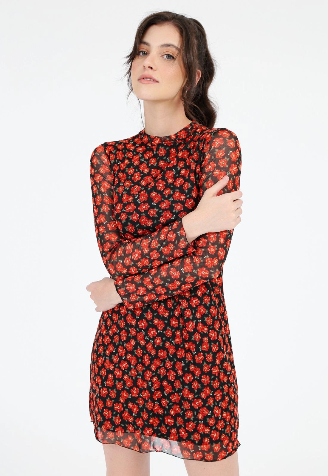 Vestido Tule Gola Alta Liberty