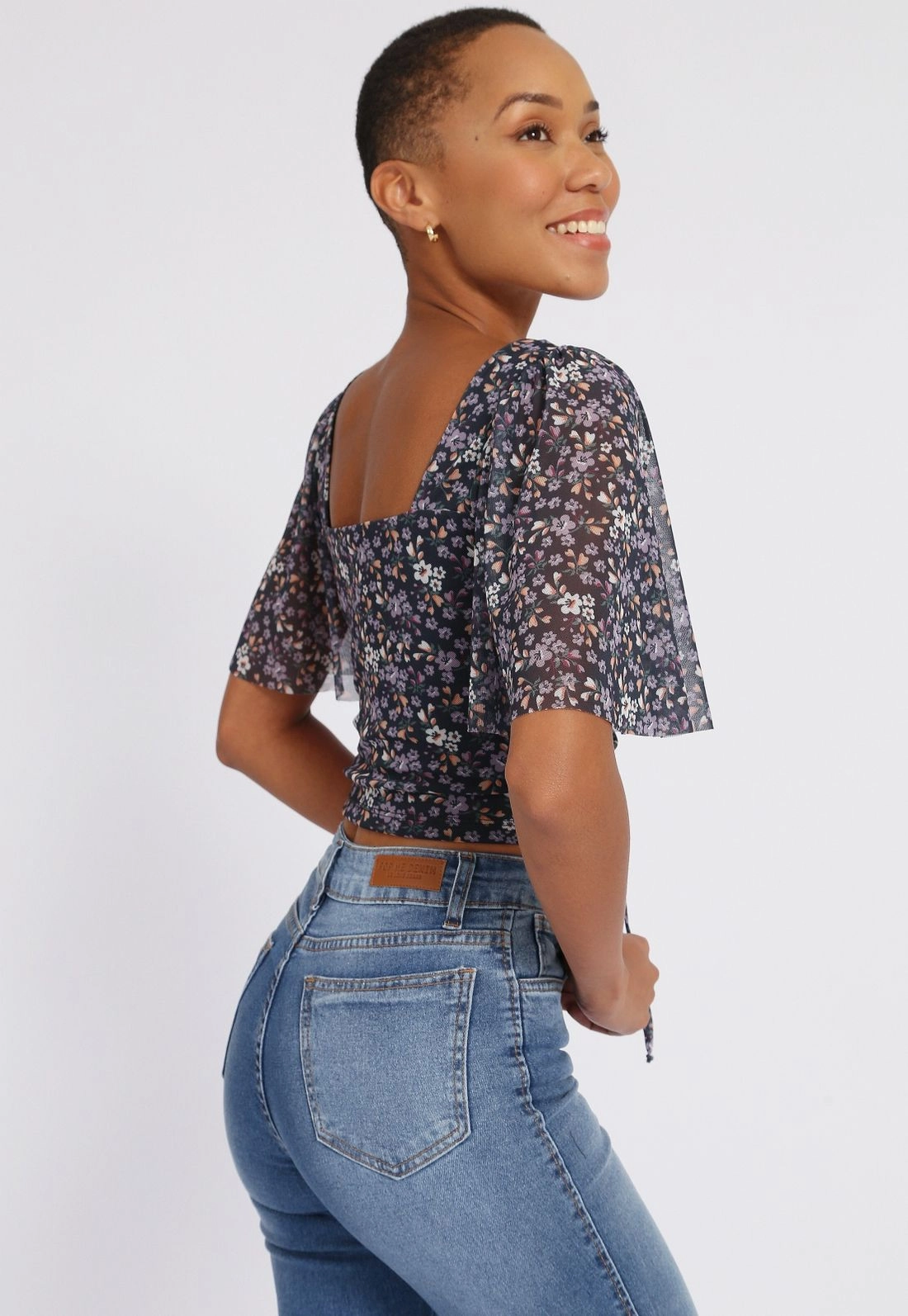 Blusa Cropped Tule Abertura Liberty