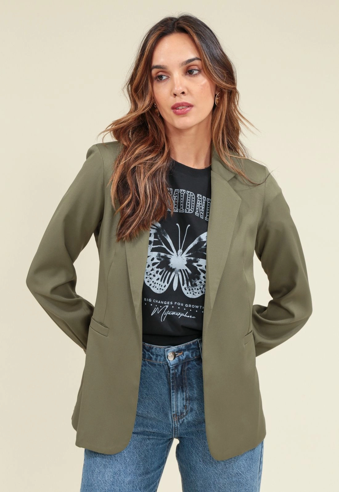 Blazer Alfaiataria Manga Longa