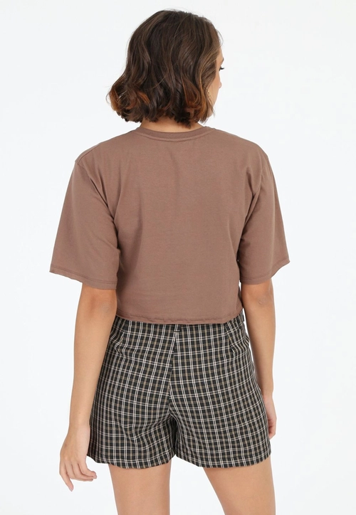 Blusa Cropped Manga Curta Chicago