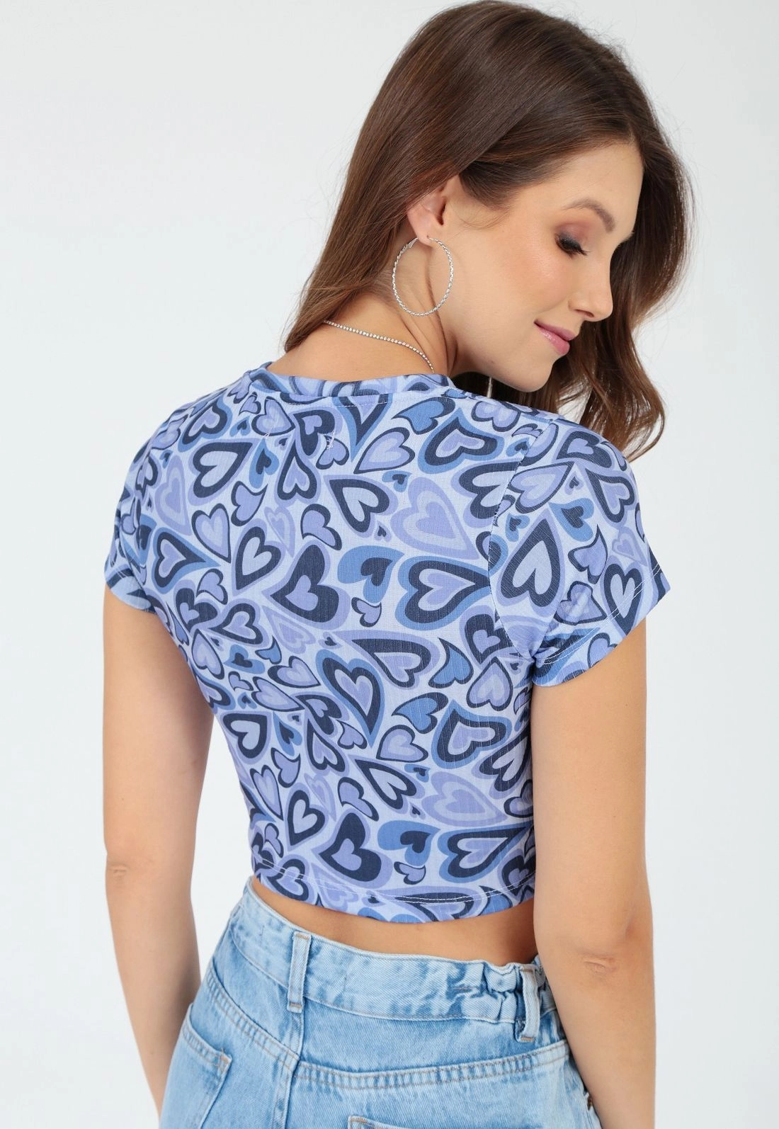 Blusa Ribana Manga Curta Corações
