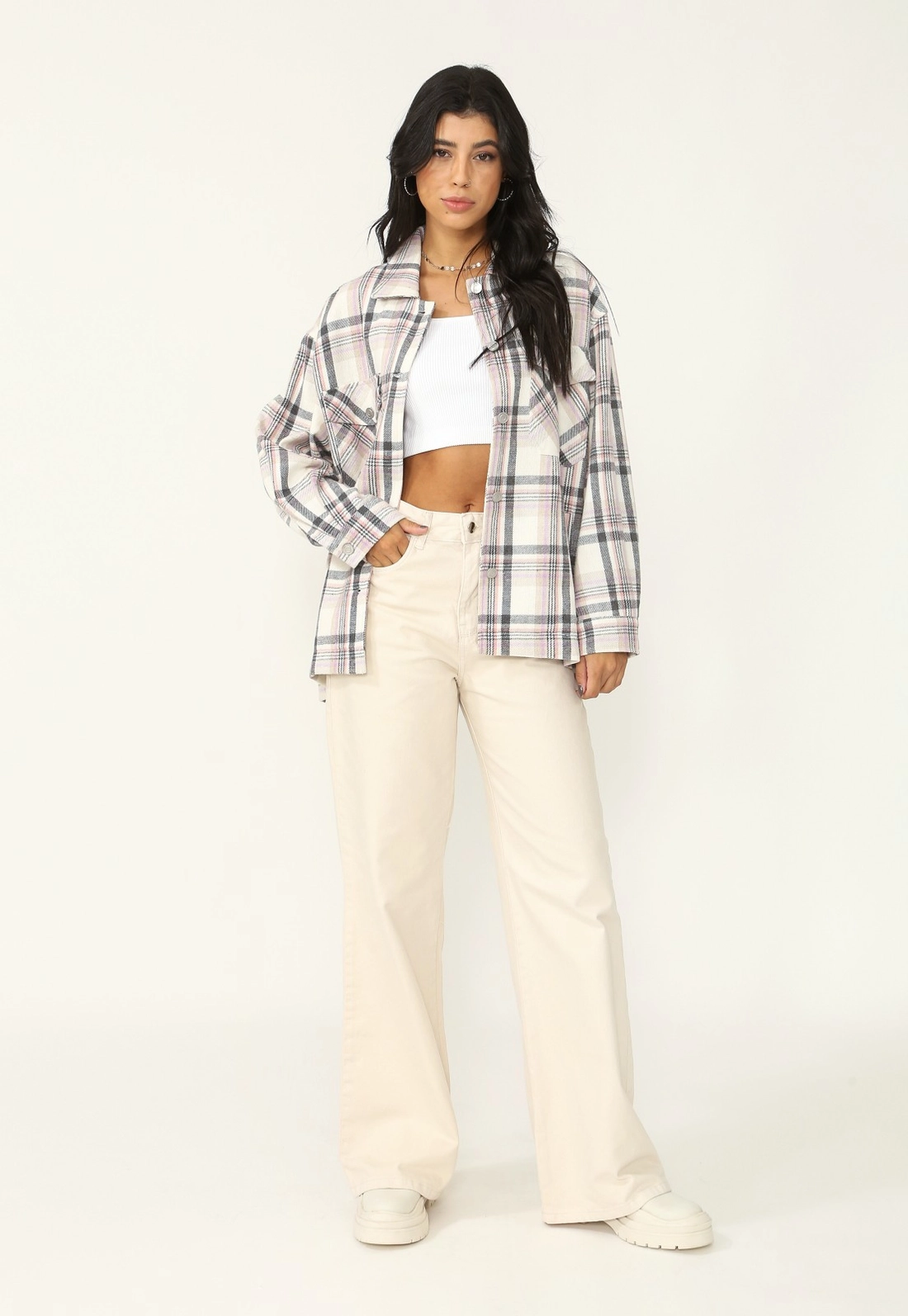 Overshirt Flanela Bolso Manga Longa