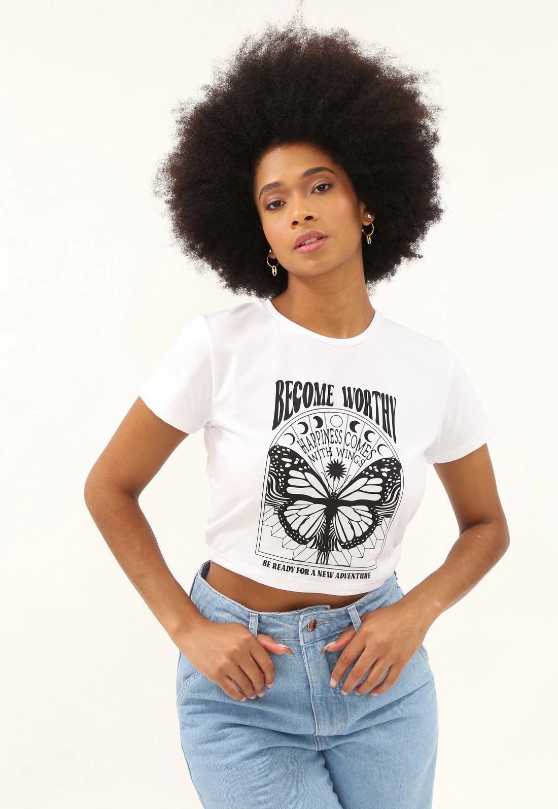Cropped Cotton M/C Silk Borboleta