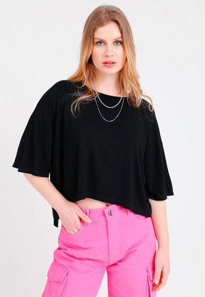 Blusa Manga Curta Oversize Mullet
