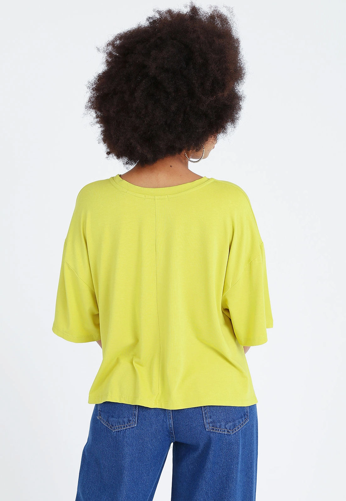 Blusa Manga Curta Oversize Mullet