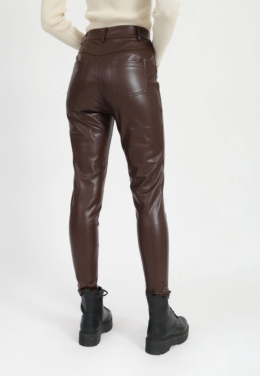 Calça Couro Sintético Skinny