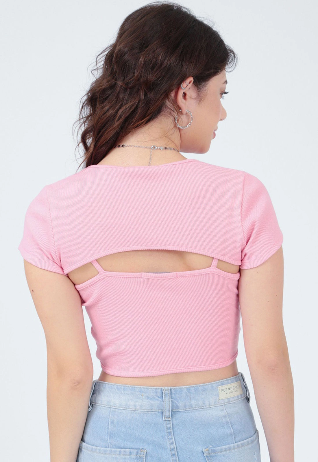 Blusa Ribana Manga Curta Top Sobreposto