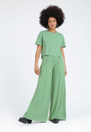 Calça Malha Vicenza Wide Leg Nervura