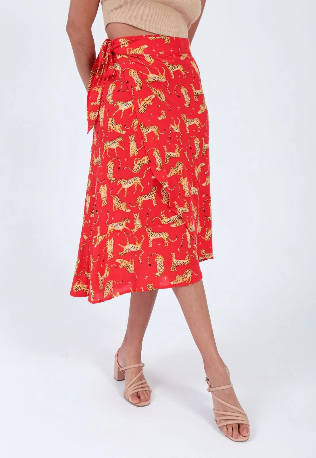 Saia Viscose Pareo Midi Estampada