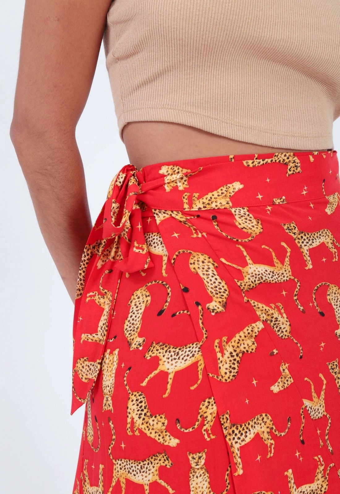 Saia Viscose Pareo Midi Estampada