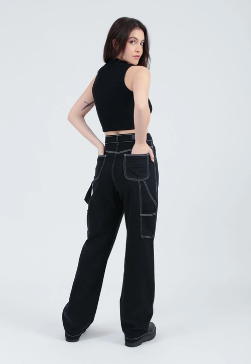 Calça Jeans Black Reta Pesponto