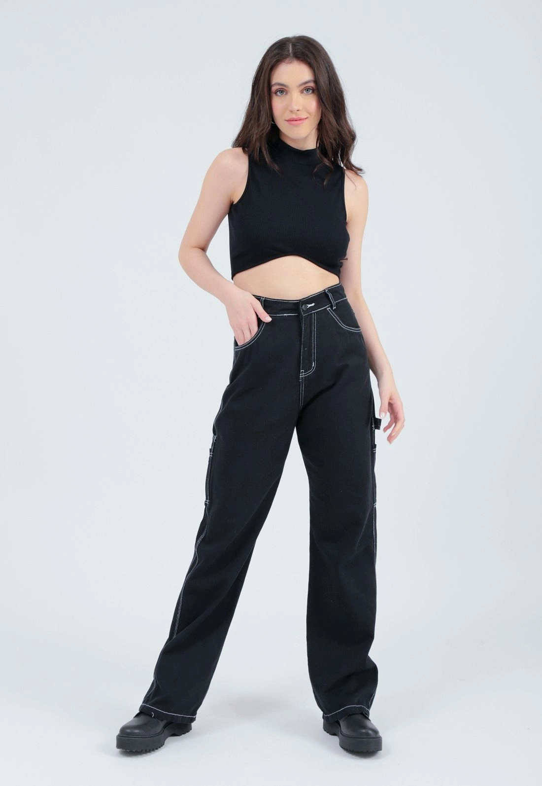 Calça Jeans Black Reta Pesponto
