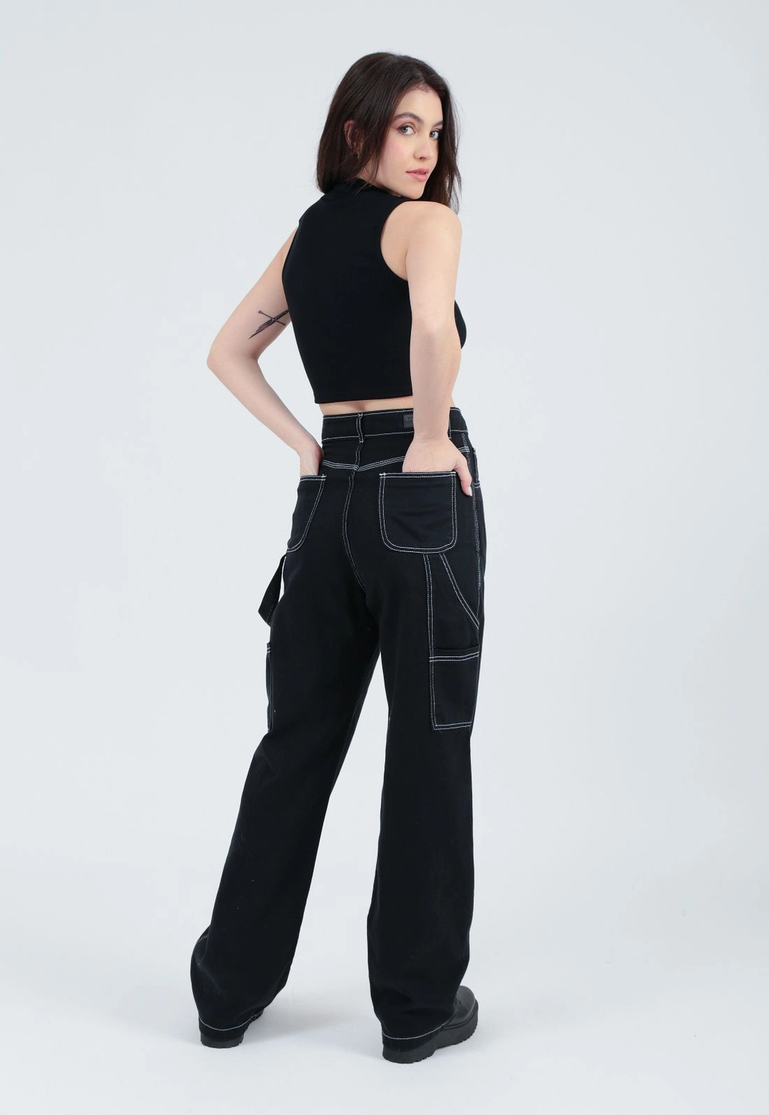 Calça Jeans Black Reta Pesponto