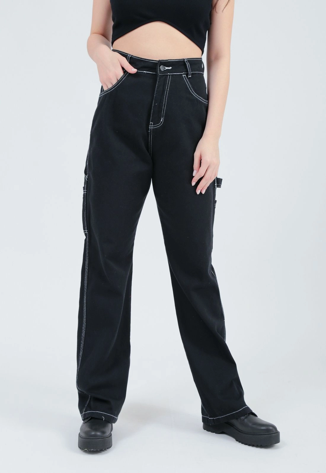 Calça Jeans Black Reta Pesponto