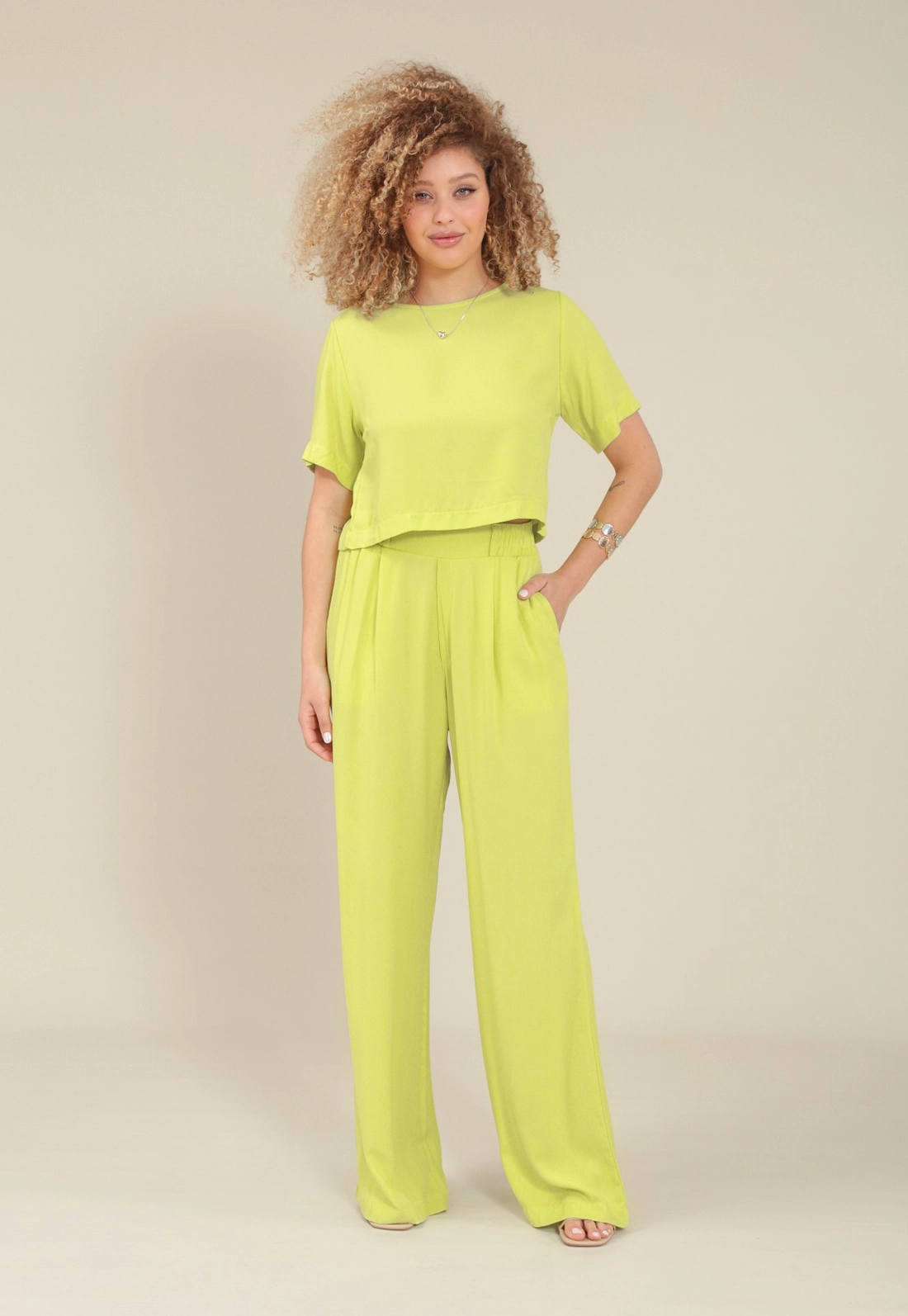 Blusa Viscose Twill Manga Curta