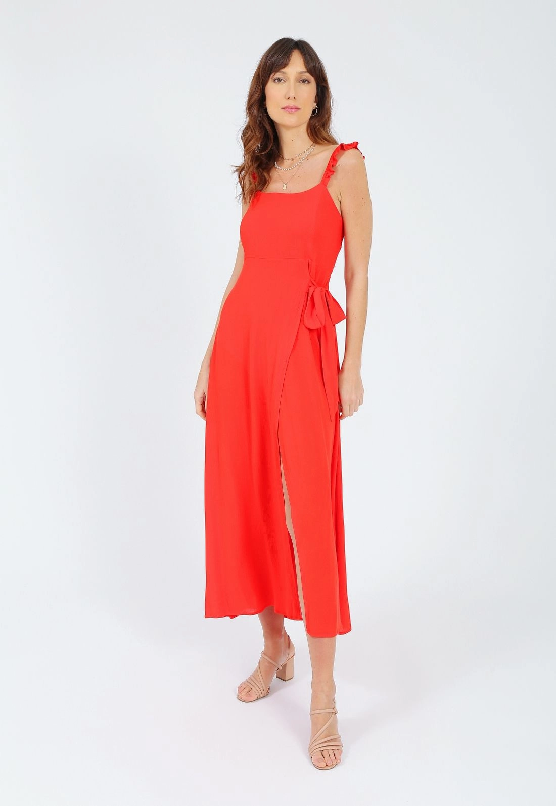Vestido Viscose Texturizado Alça