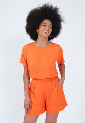 Shorts Viscose Twill Bolso Prega